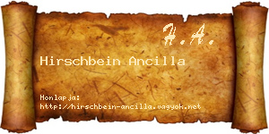 Hirschbein Ancilla névjegykártya